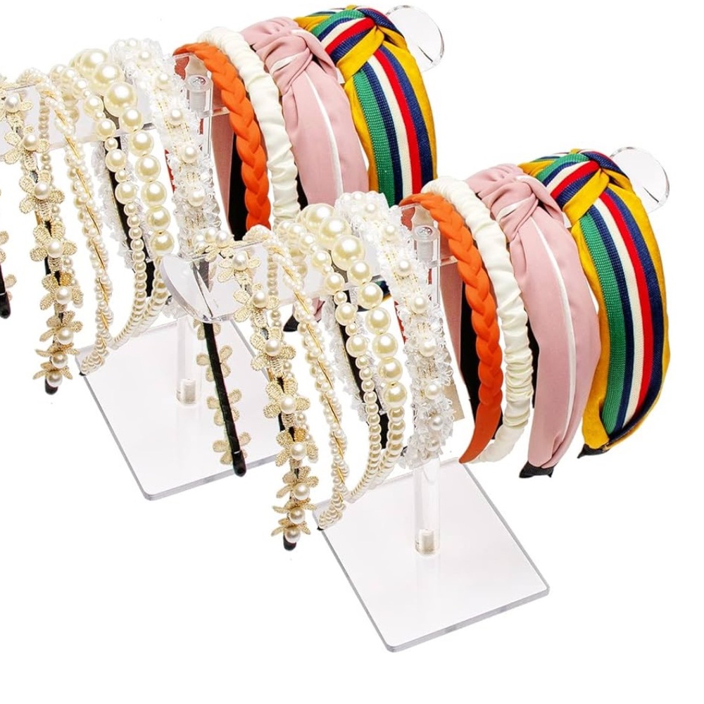 Set of acrylic headband or jewelry bracelet holders perfect closet organization